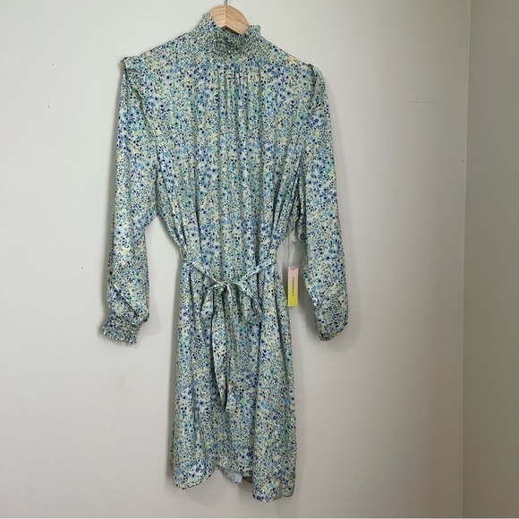 Summersalt All Dressed Up Mock Neck Dress in Painted Floral Slate & Powder sz XL - Picture 4 of 8